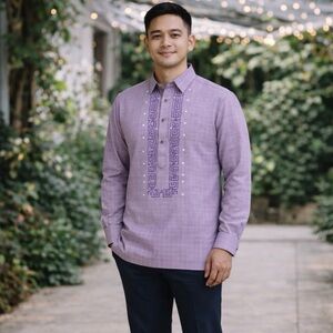 Men's Barong in Julia Fabric Mauve
